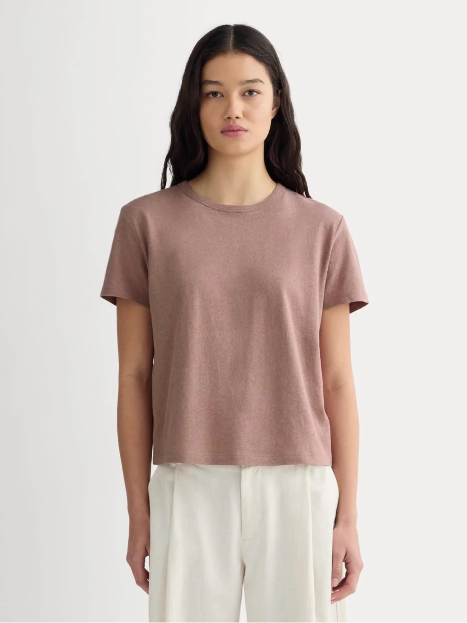 Everlane The Box-Cut Tee In Cotton Linen Rose Dusk Size S Nwot